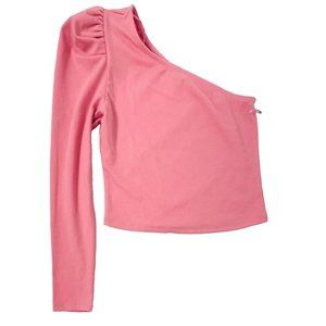OPEN EDIT Women's Pink One Shoulder Top SMALL